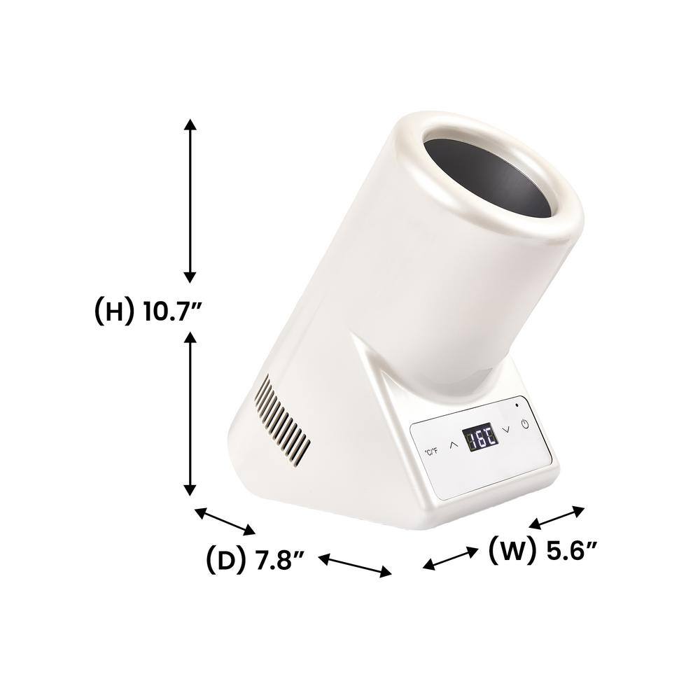 110V AC/12V DC Cellar Cooling Unit 5.3 in. Single Bottle Wine-Champagne-Water Chiller Thermo-Electric in White - Hercitys