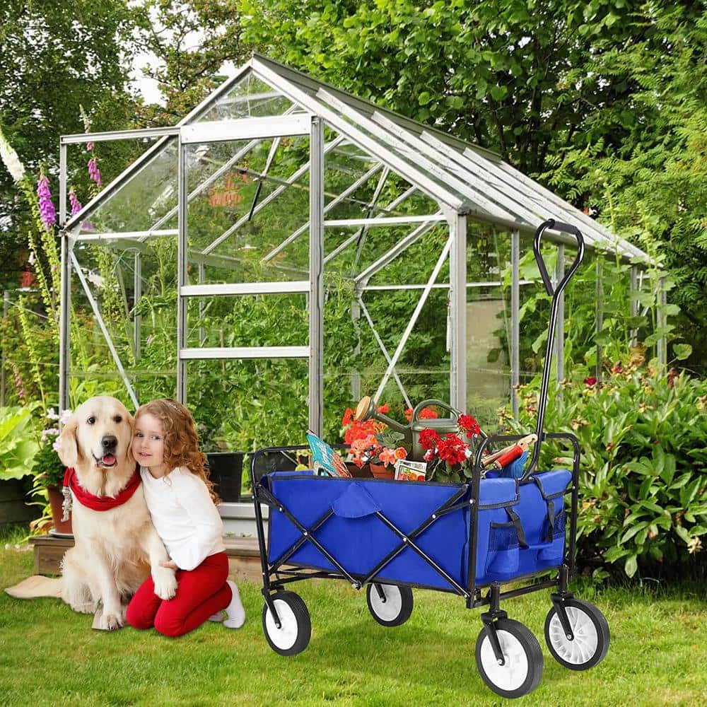 3 cu. ft. Steel Garden Cart, Blue - Hercitys