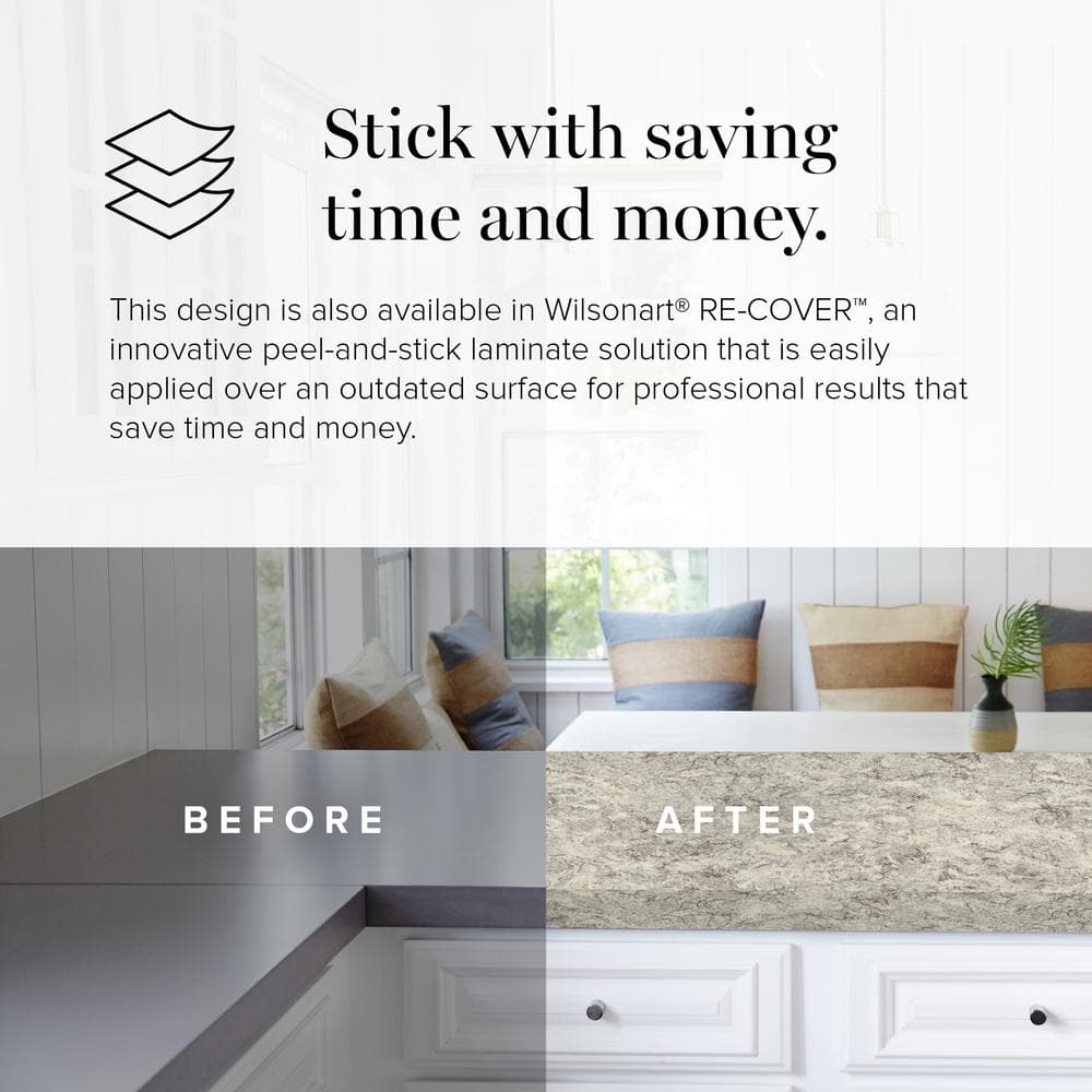 5 ft. x 12 ft. Laminate Sheet in Italian White di Pesco with Premium Antique Finish - Hercitys