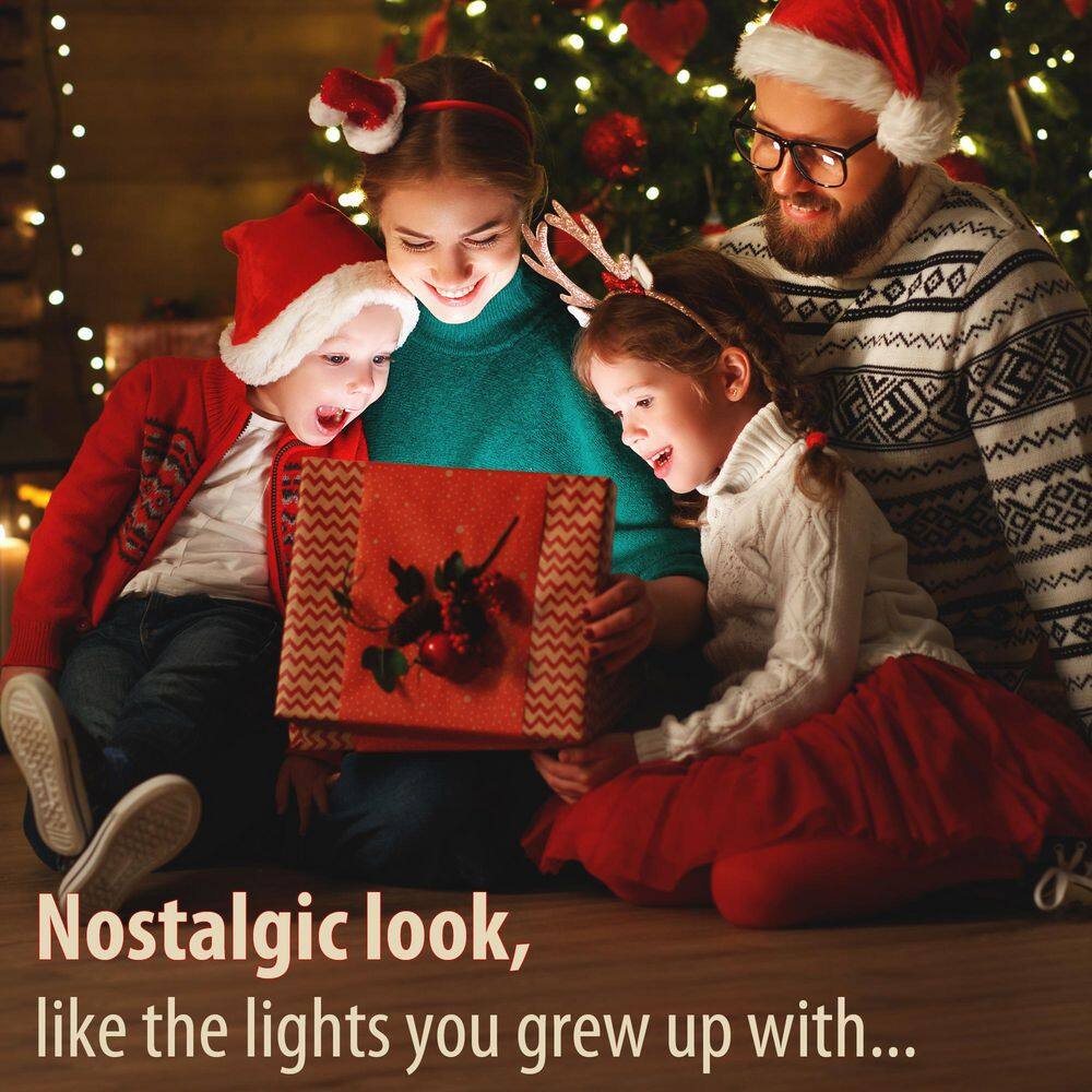 25 ft. 25-Light Red Christmas C7 Incandescent Old Fashioned String Lights - Hercitys