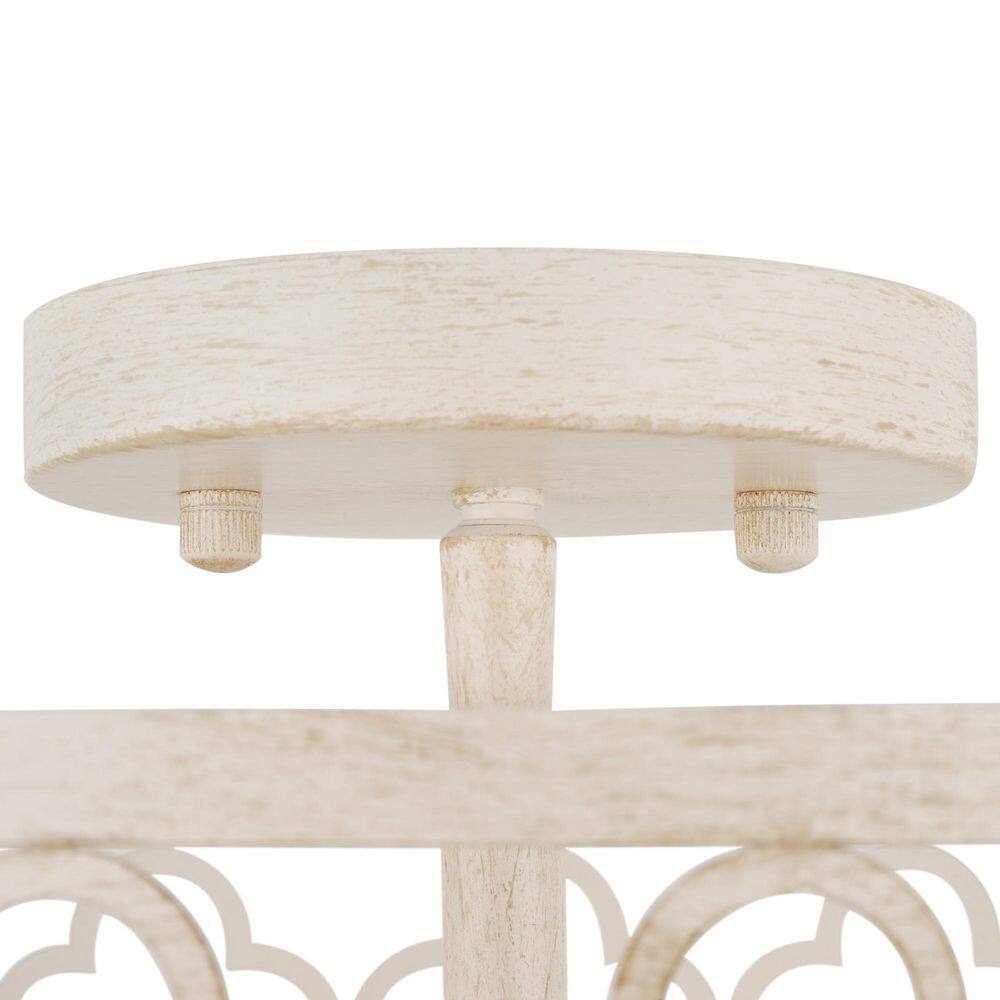 12 in. 3-Light Distressed White Semi Flush Mount Ceiling Light - Hercitys