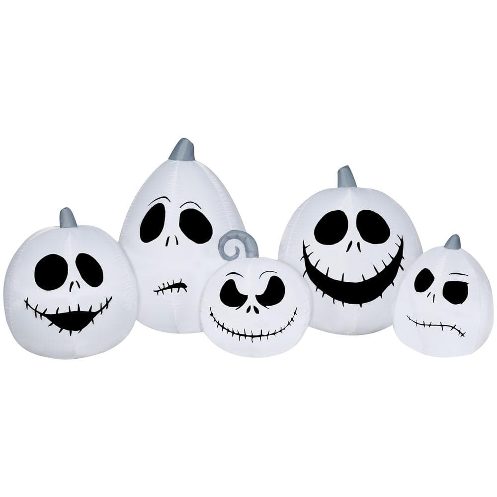 3.5 ft. Tall Airblown-Jack Skellington White Pumpkin Faces-Collection Scene-Disney - Hercitys