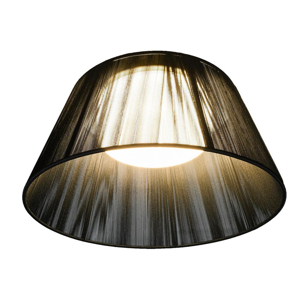 13 in. Black Mesh Japandi Design LED Flush Mount Ceiling Light Matte Gold Housing 800 Lumens Adjustable CCT Dimmable - Hercitys