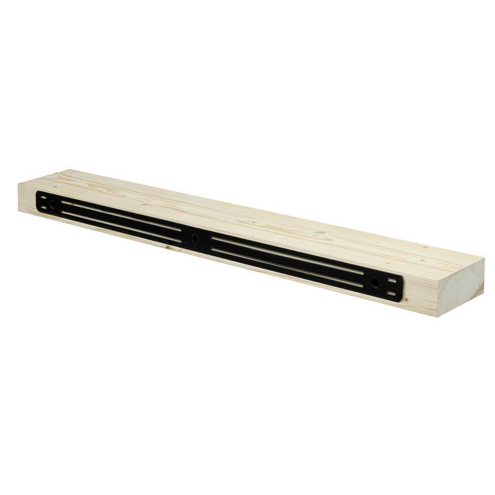 48 in. Unfinished Smooth Timber Floating Shelf-Versatile Wood Mantel and Wall Shelf - Hercitys