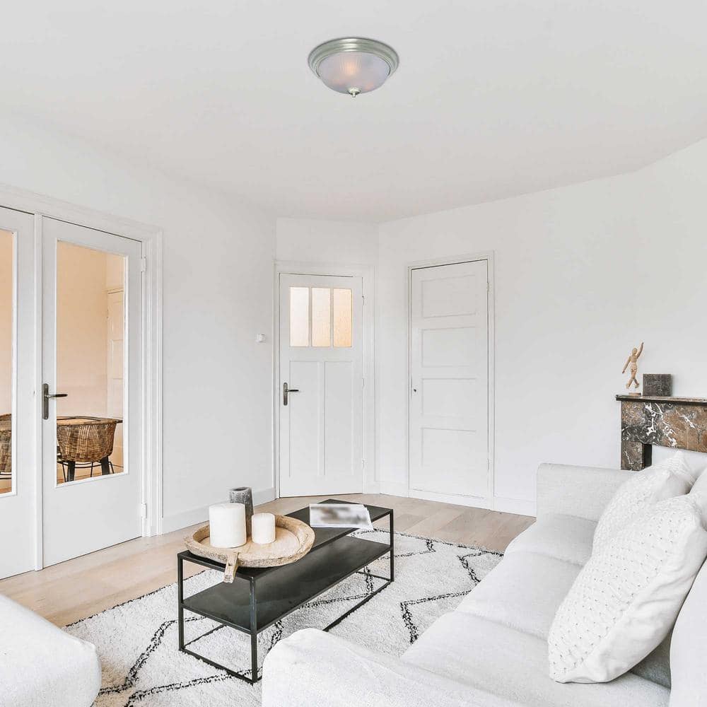 2-Light Brushed Nickel Flush Mount - Hercitys