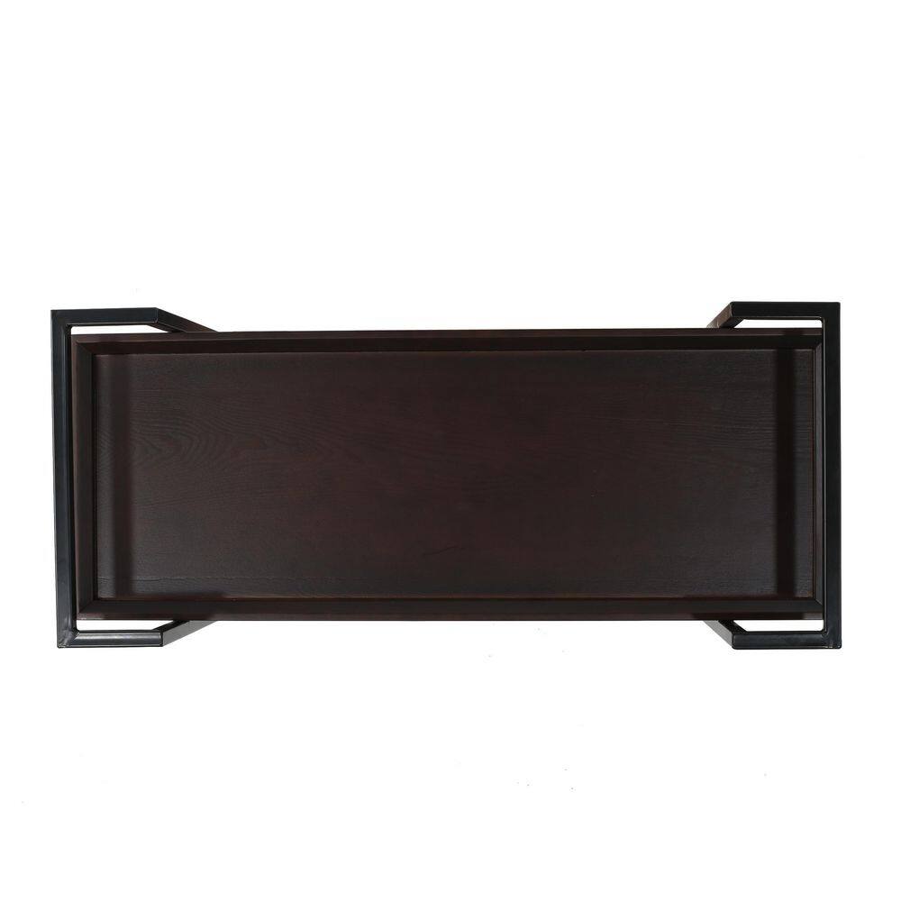 38 in. W x 33 in. H Industrial Walnut Wood Kitchen Cart, Rolling Bar Cart with Wine Rack, Tray Shelves and Metal Frame - Hercitys