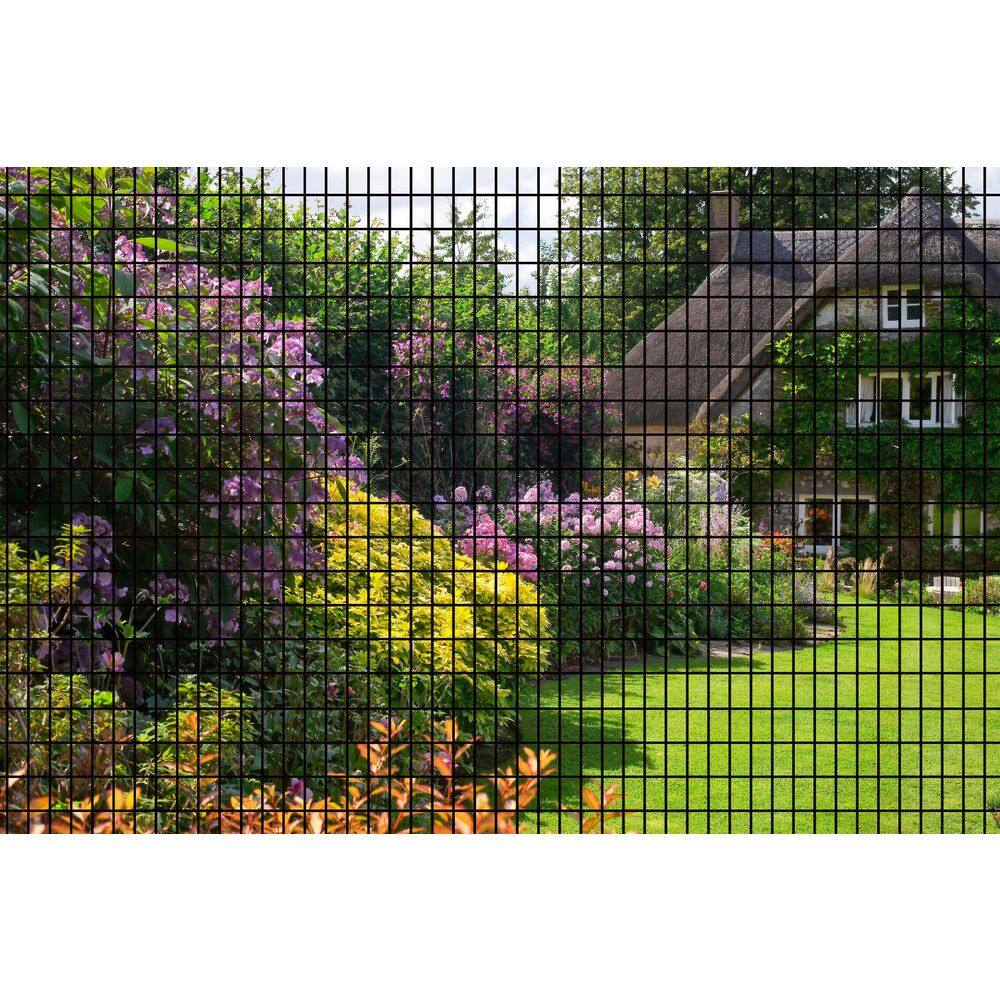 3 ft. x 50 ft. Black Vinyl Coated Hardware Cloth, 36 in. H PVC Coated Welded Wire Mesh Fence, Metal Garden Fencing - Hercitys