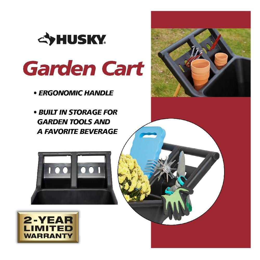 4.5 cu. ft. Heavy Duty Plastic Rust Resistant Garden Cart - Hercitys