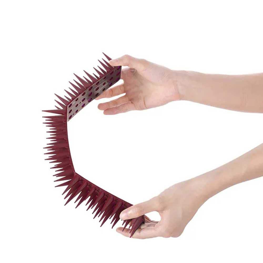 16.9 Brown Plastic Deterrent Fence Spikes, Keeps a Pigeon Away, Off Spikes Strips Bird Repeller (12-Pack) - Hercitys