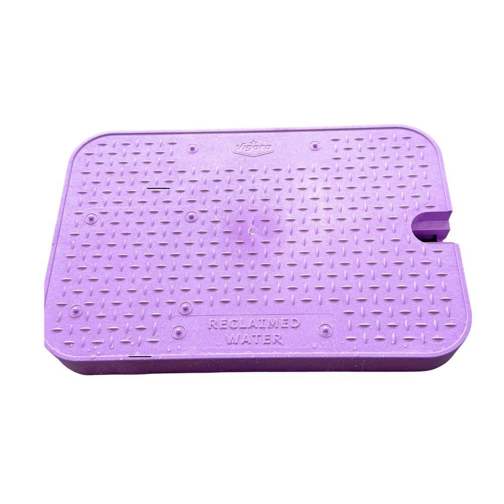 14 in. x 19 in. Rectangular Irrigation Valve Box and Lid, Purple Non-potable - Hercitys