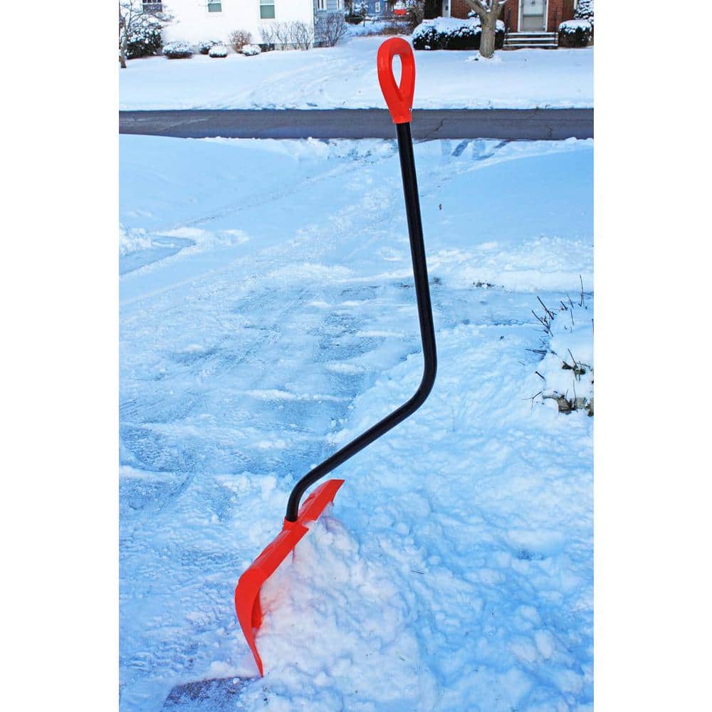 37 in. Metal Handle Plastic Snow Shovel with 18.5 in. Metal Edge Blade - Hercitys