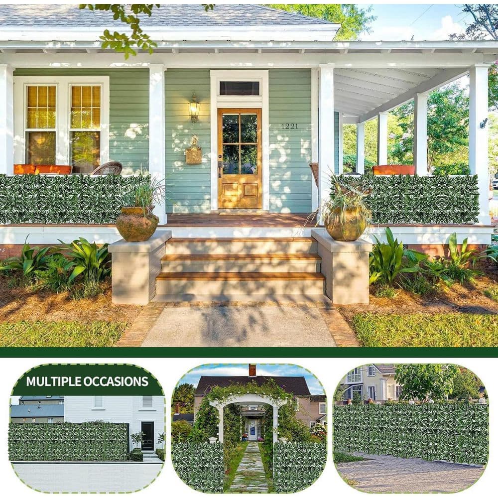 39.4 in. x 118 in. in Polyethylene Artificial Ivy Privacy Garden Fence - Hercitys