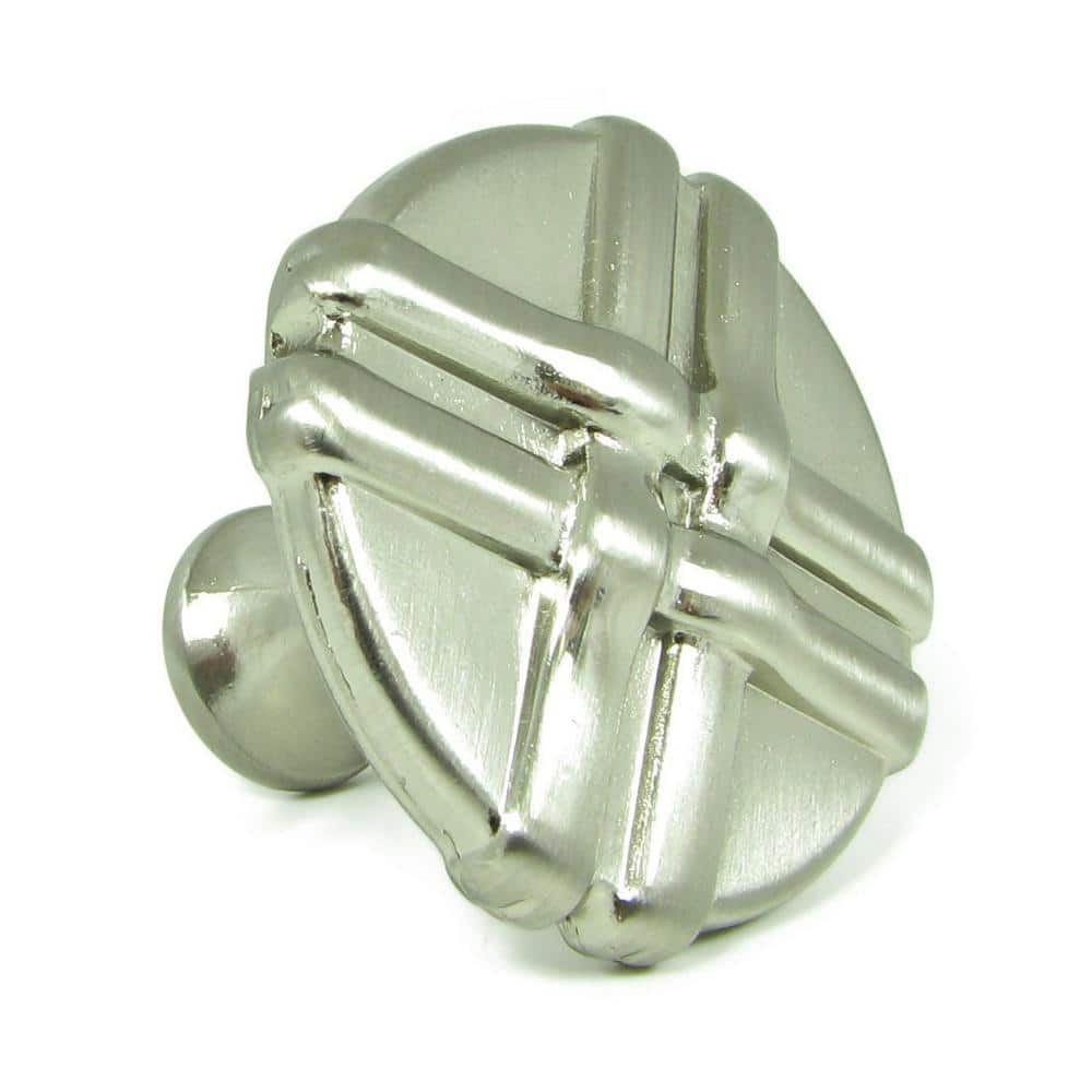 1-3/8 in. Satin Nickel Weave Cabinet Knob (10-Pack) - Hercitys