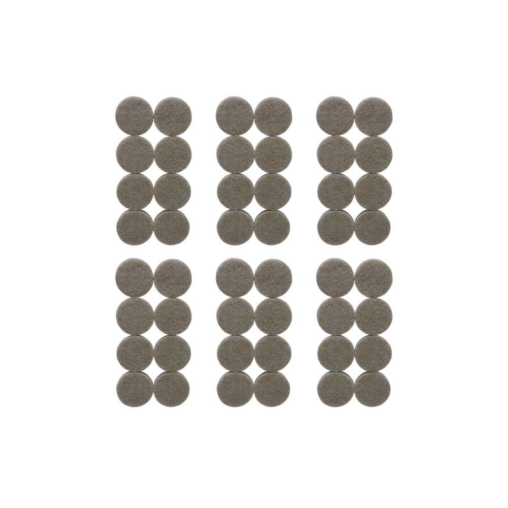 1 in. Beige Round Felt Heavy Duty Self Adhesive Furniture Pads (48-Pack) - Hercitys
