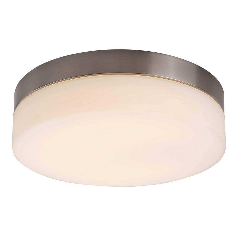 1-Light Integrated LED Flush Mount Ceiling Light in Brushed Nickel - Hercitys