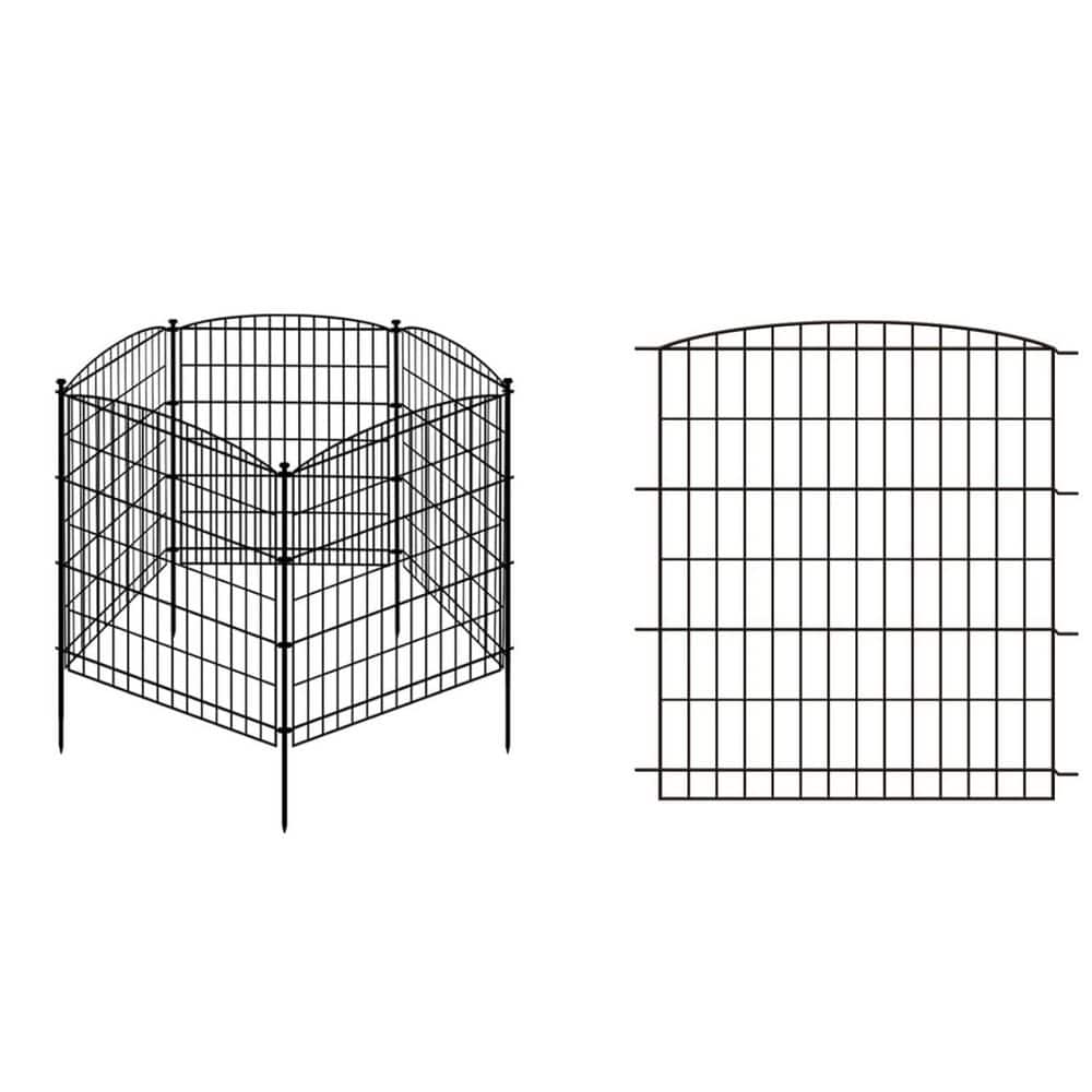 31 in. Metal Decorative Garden Fence Panels Outdoor Animal Barrier No Dig Rustproof Wire Border for Yard Patio - Hercitys