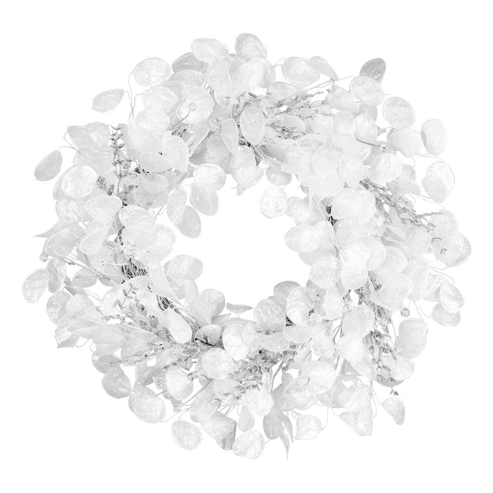 24 in., Unlit, Winter Frost White Artificial Christmas Wreath - Hercitys