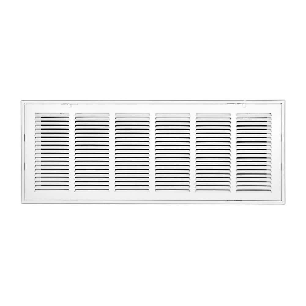 30 in. Wide x 14 in. High Return Air Filter Grille of Steel in White - Hercitys