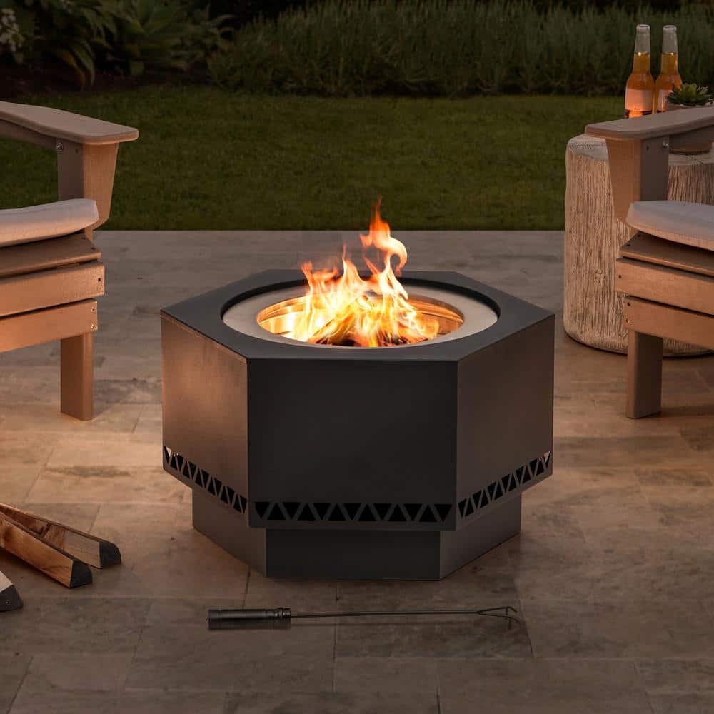 26 in. Lawrence V.1B Hexagonal Low Smoke Firepit - Hercitys
