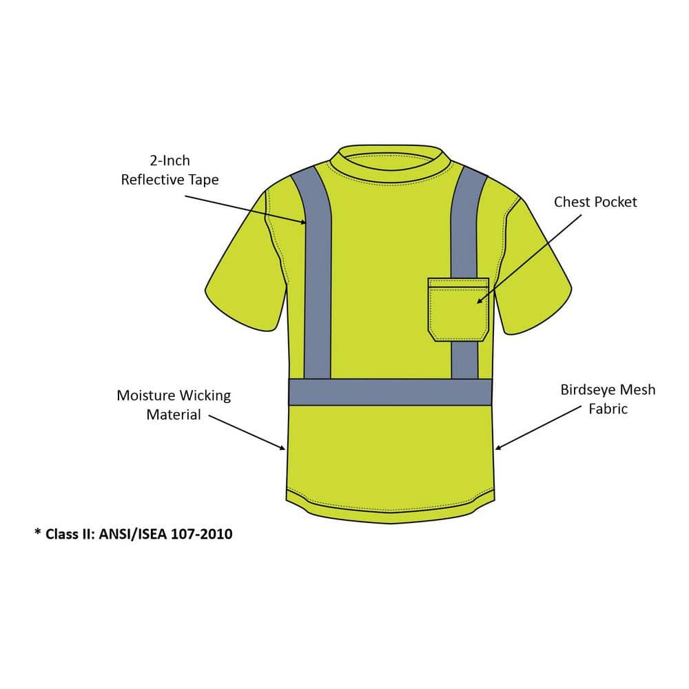 2X-Large High Visibility Class 2 Safety Vest T-Shirt - Hercitys