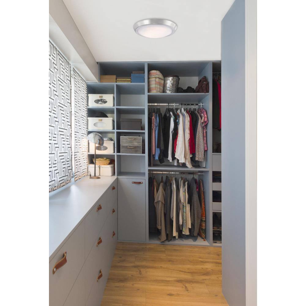 20-Watt Brushed Nickel Integrated LED Flush Mount - Hercitys