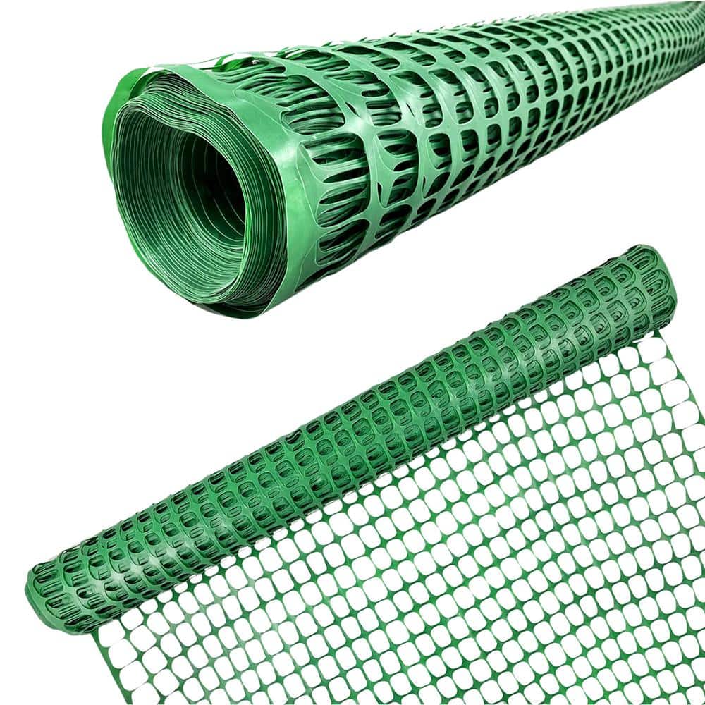 4 ft. x 200 ft., Plastic Mesh Fence 1 Green Roll Barrier Netting, Garden Fencing, 4 ft. Tall and 200 ft. L - Hercitys