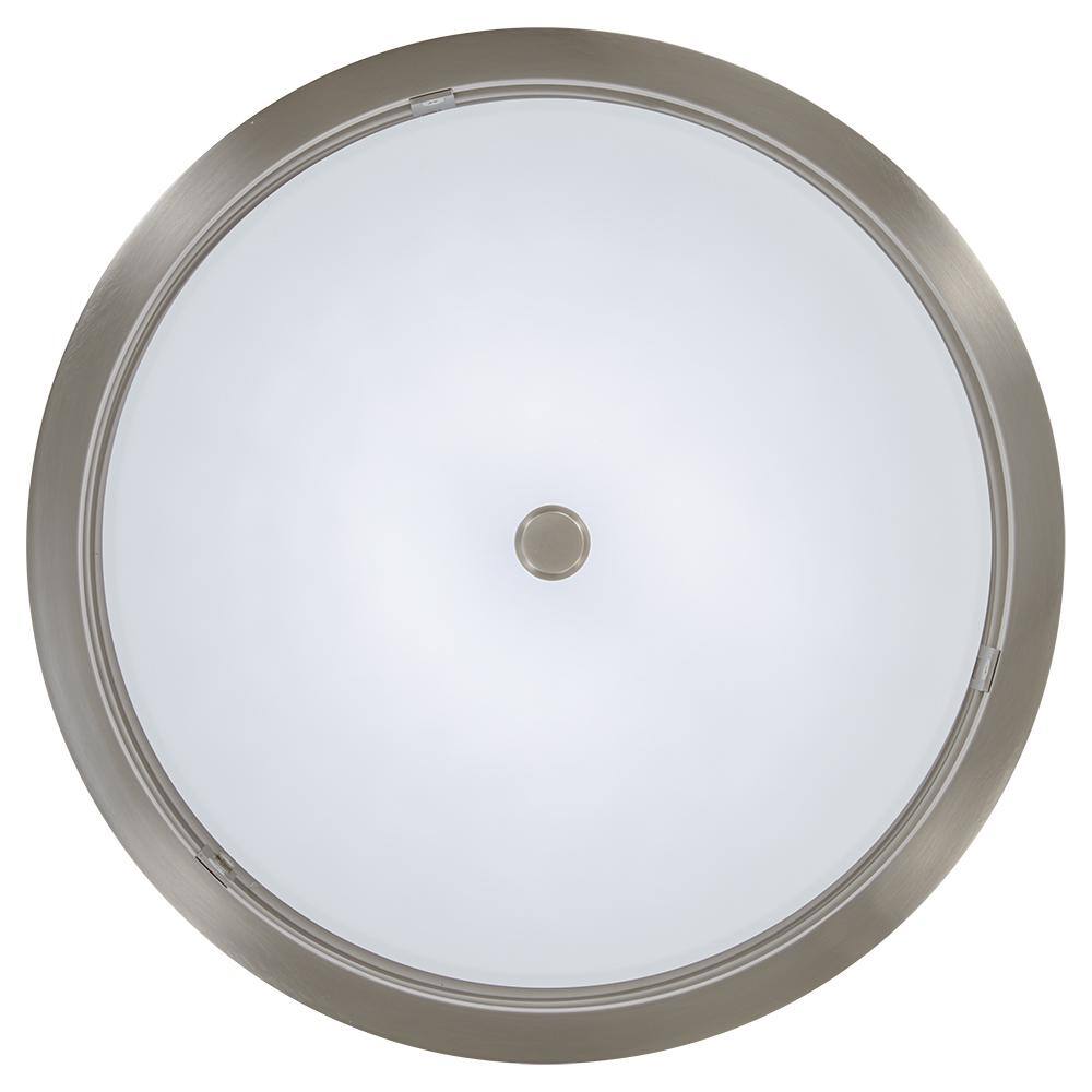 13.75 in. 1-Light Brushed Nickel LED Flush Mount - Hercitys