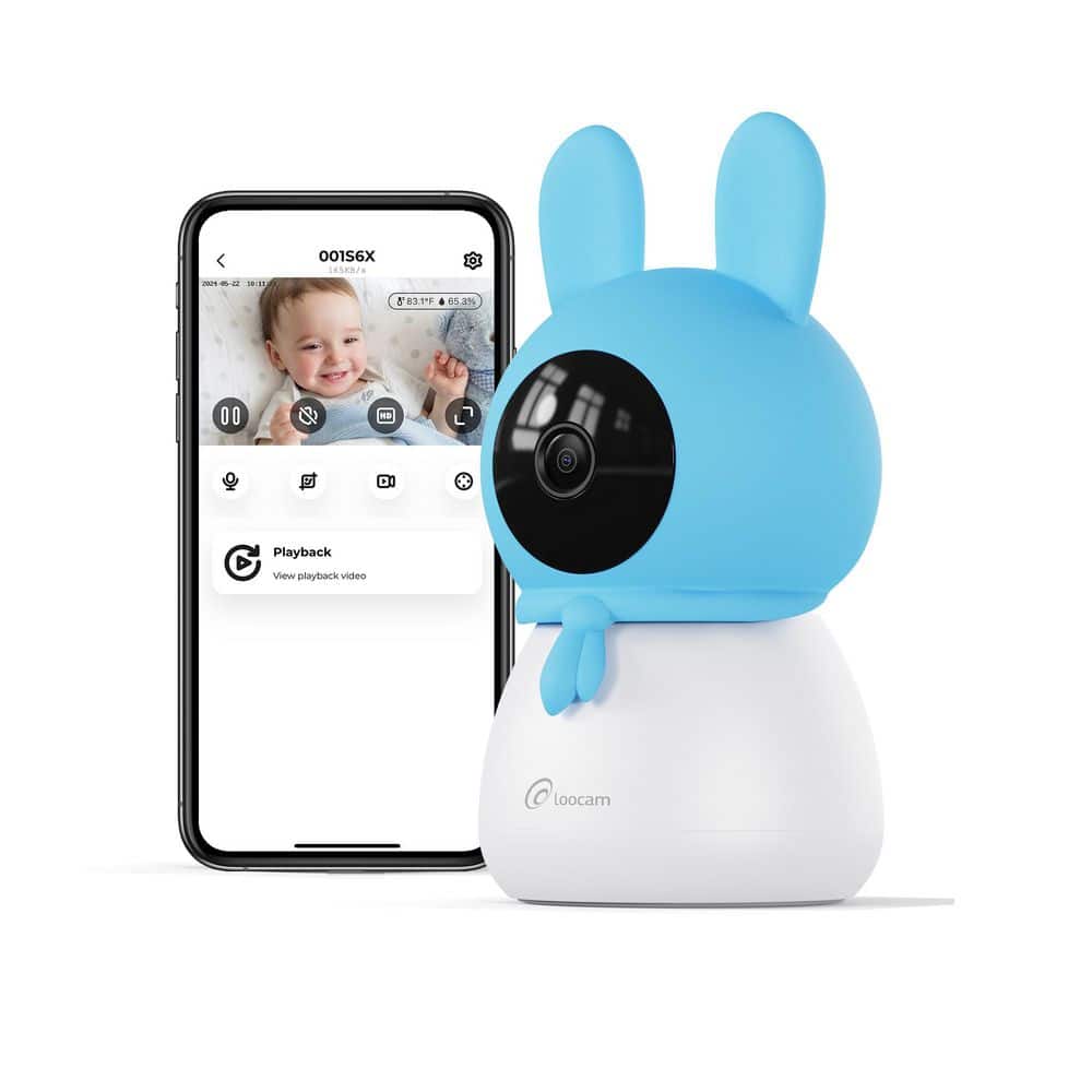 2.5K 4MP Smart Baby Monitor Camera with 64GB SD Card, AI Cry/Face/Area Departure Detect, 2.4G & 5G Wi-Fi - Hercitys