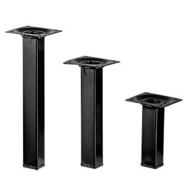 5.9 in. Black Metal Square Table Leg Set (Set of 4) - Hercitys