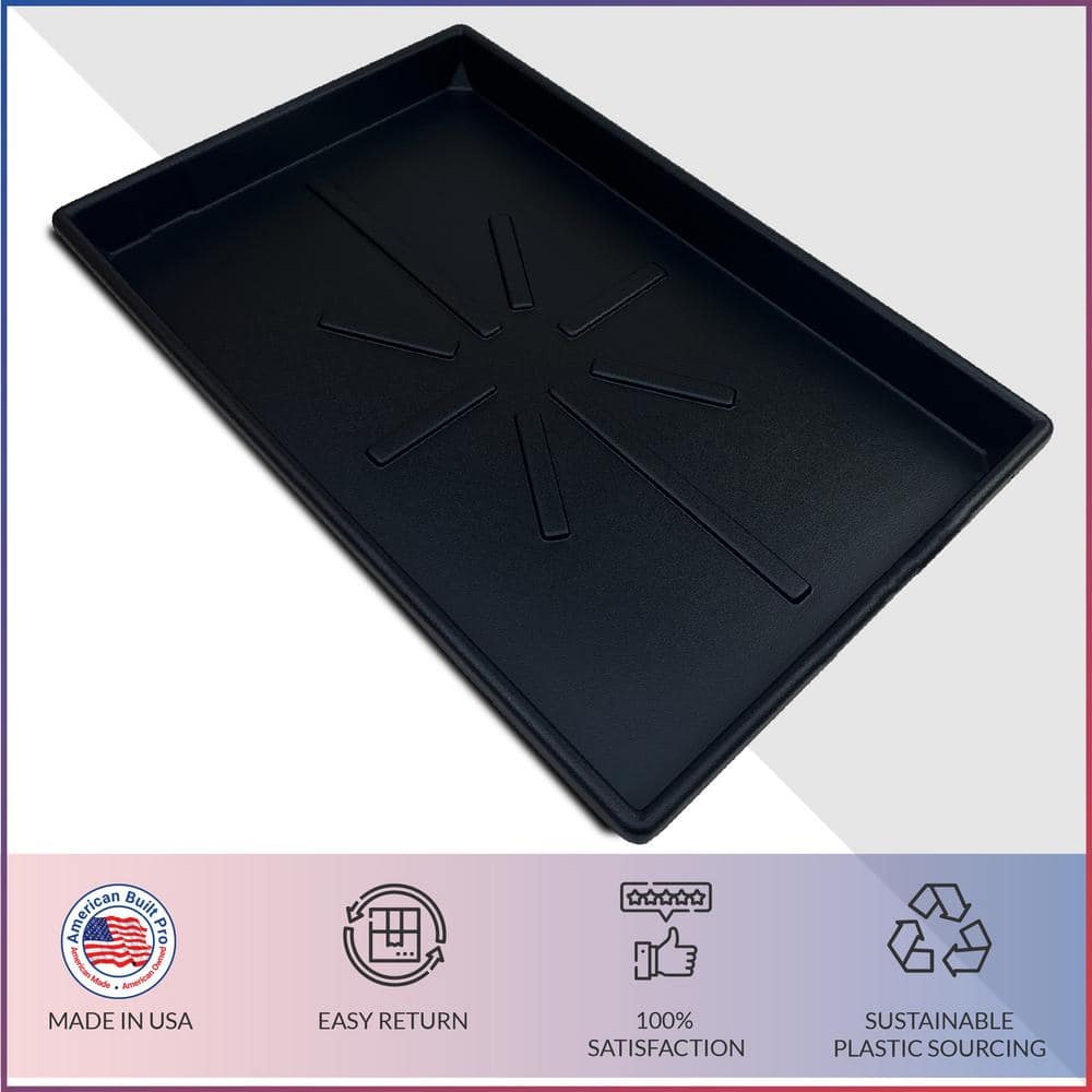 36 in. x 23 in. Heavy-Duty HDPE HVAC Condensate Drain Pan with Drain Hose Adapter - Hercitys