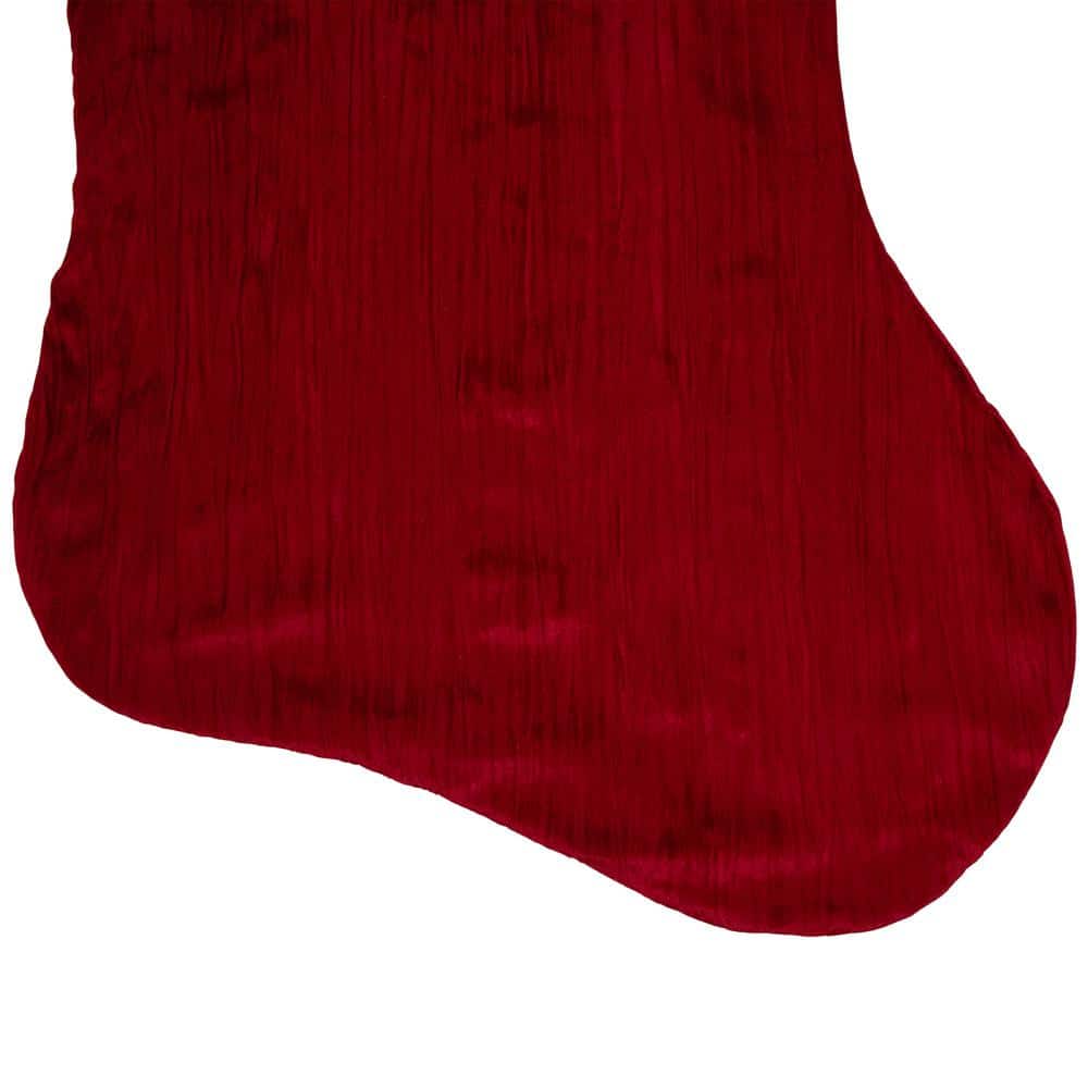 50 in. Jumbo Red Velvet Plush Christmas Stocking with Faux Fur Cuff - Hercitys