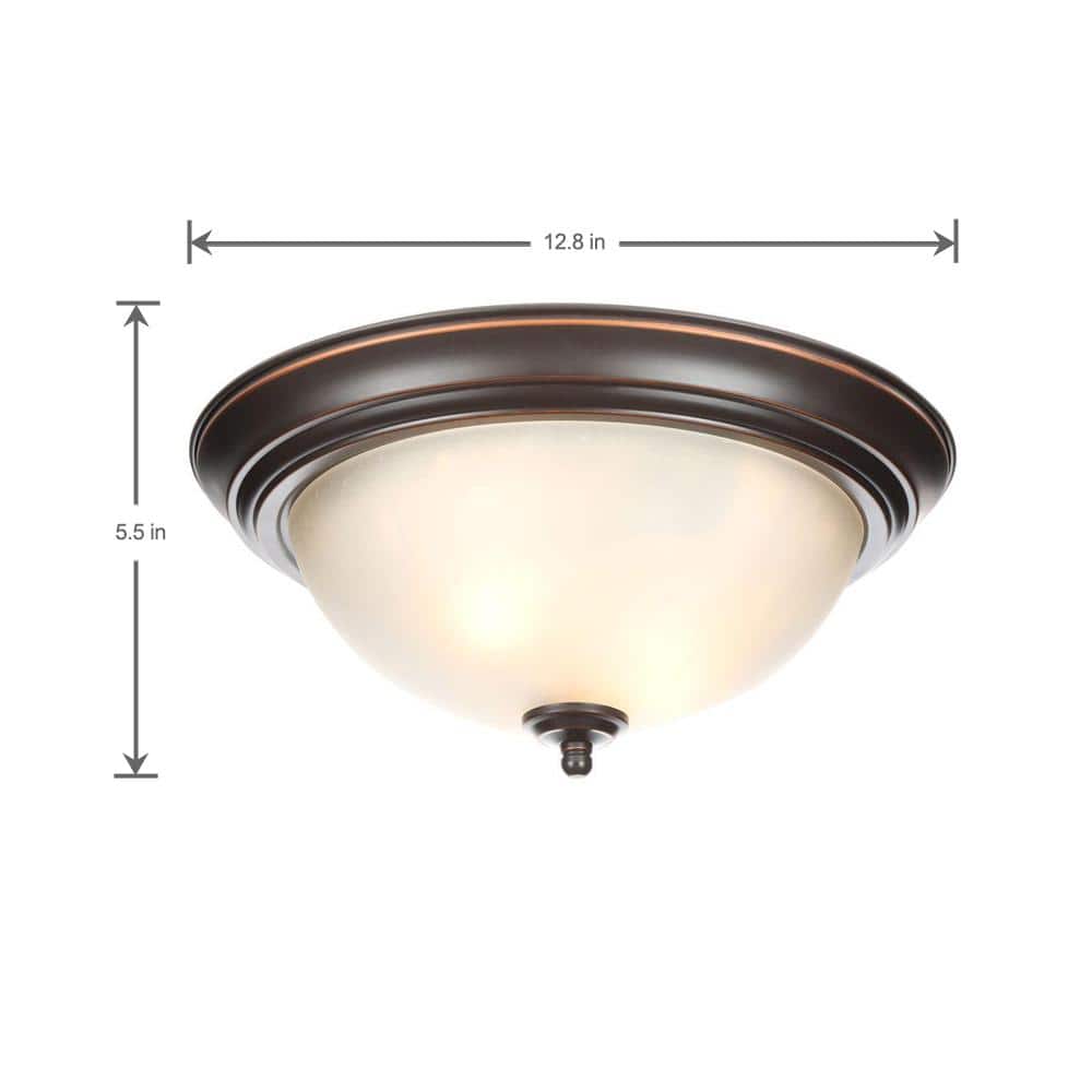 13 in. 2-Light Oil Rubbed Bronze Flush Mount (4-Pack) - Hercitys