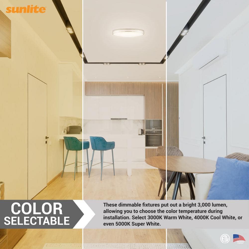 32 in. Brushed Nickel Flush Mount Oval Fixture with White Shade Integrated LED Selectable CCT Dimmable - Hercitys