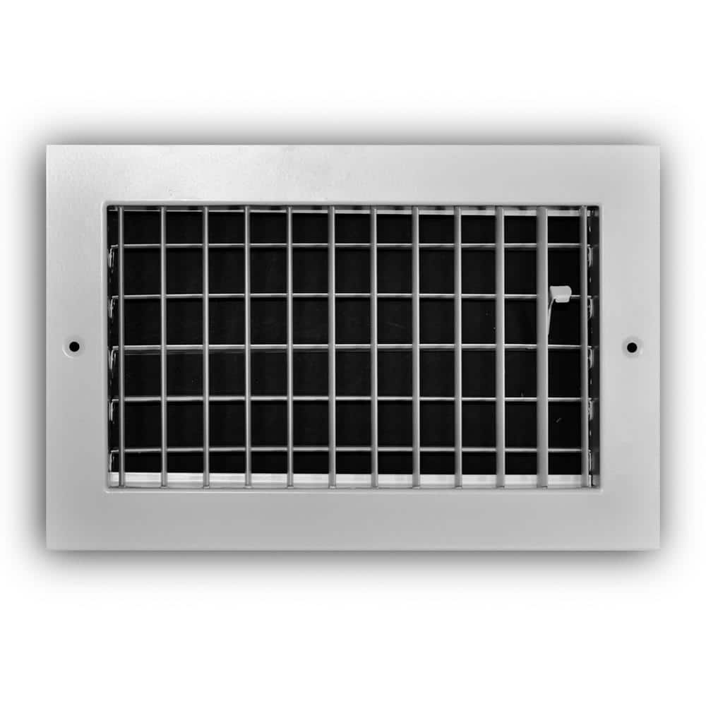 12 in. x 6 in. 1-Way Aluminum Adjustable Wall/Ceiling Register in White - Hercitys