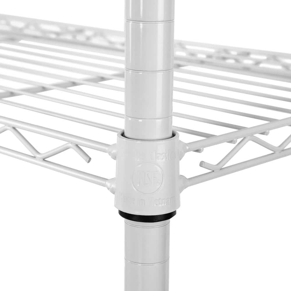 4-Tier Steel Wire Shelving System in White (36 in. W x 14 in. D x 56.5 in. H) - Hercitys