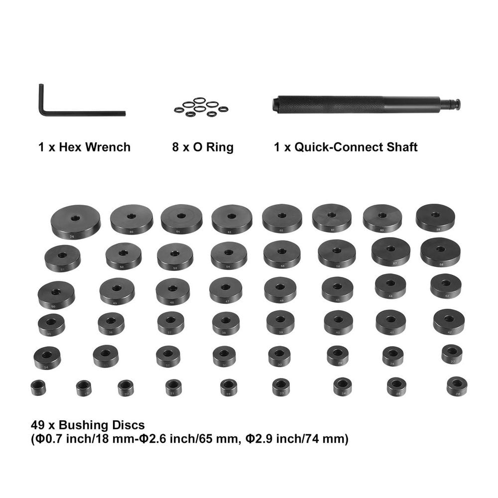 52PCS Custom Bushing Bearing and Seal Driver Set, Transmission Wheel Axle Bearing Race, Seal Driver Installer Remover - Hercitys