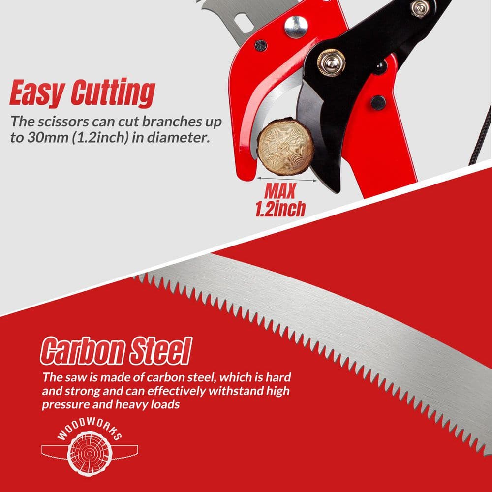 13.6 in. Steel Blade 14 ft. Pruning Saw - Hercitys