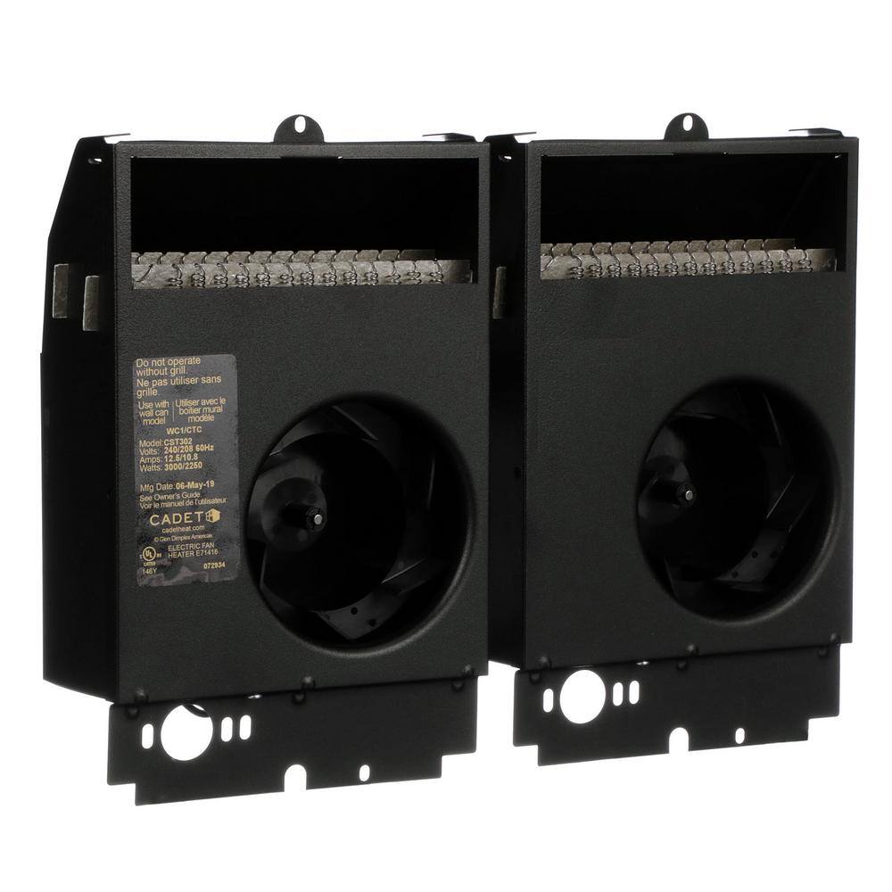 208-volt 3,000-watt Com-Pak Twin In-wall Fan-forced Replacement Electric Heater Assembly - Hercitys