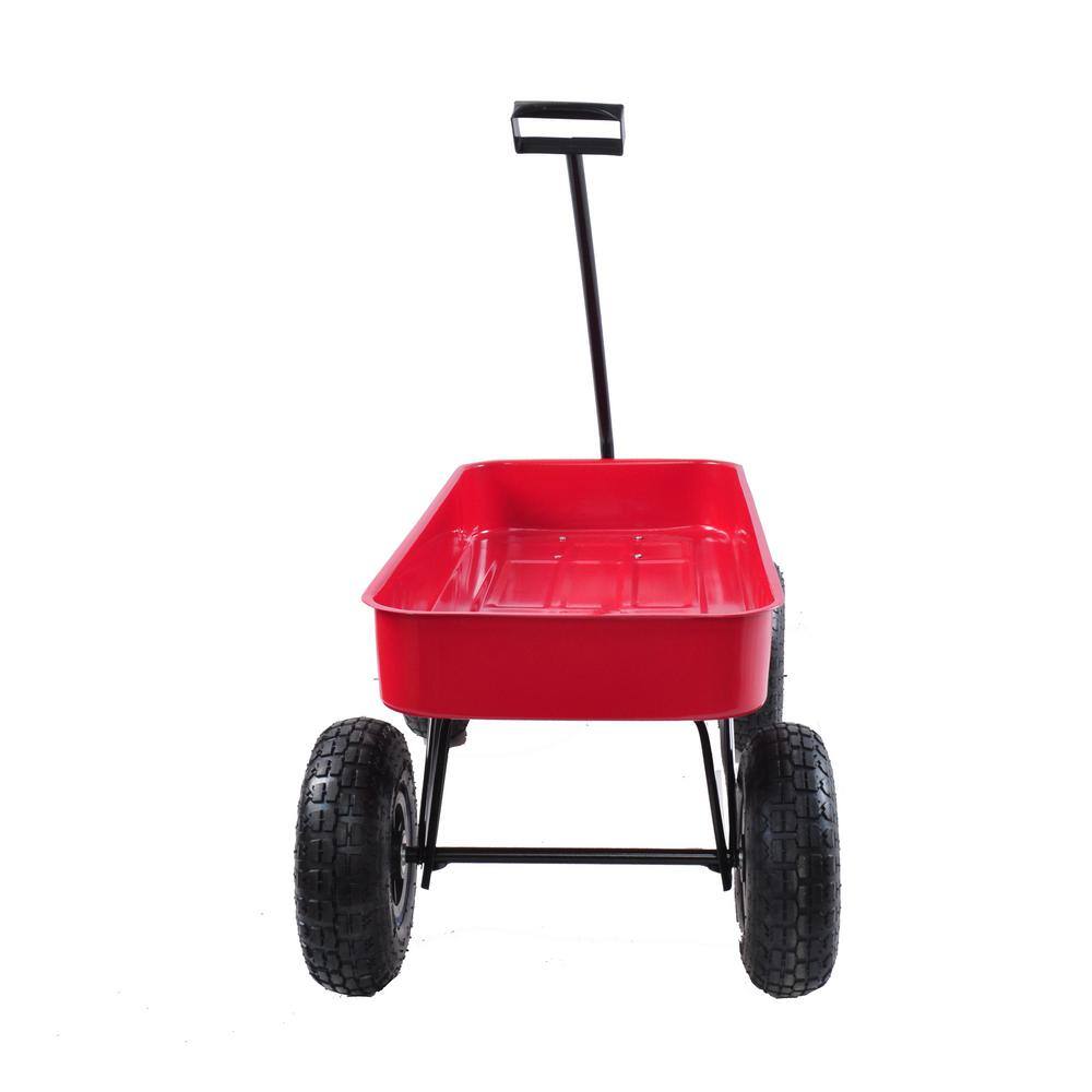 1.1 cu. ft. 176 lbs. Capacity Steel Frame Wagon Heavy-Duty Push Hand Dump Garden Cart with 10 in. Pneumatic Tires - Hercitys
