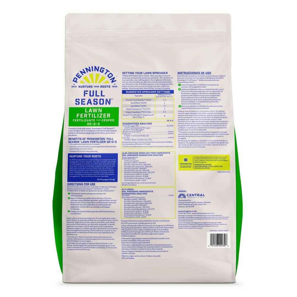 11.2 lbs. 4,000 sq. ft. Full Season Lawn Fertilizer Granules 32-0-5 - Hercitys
