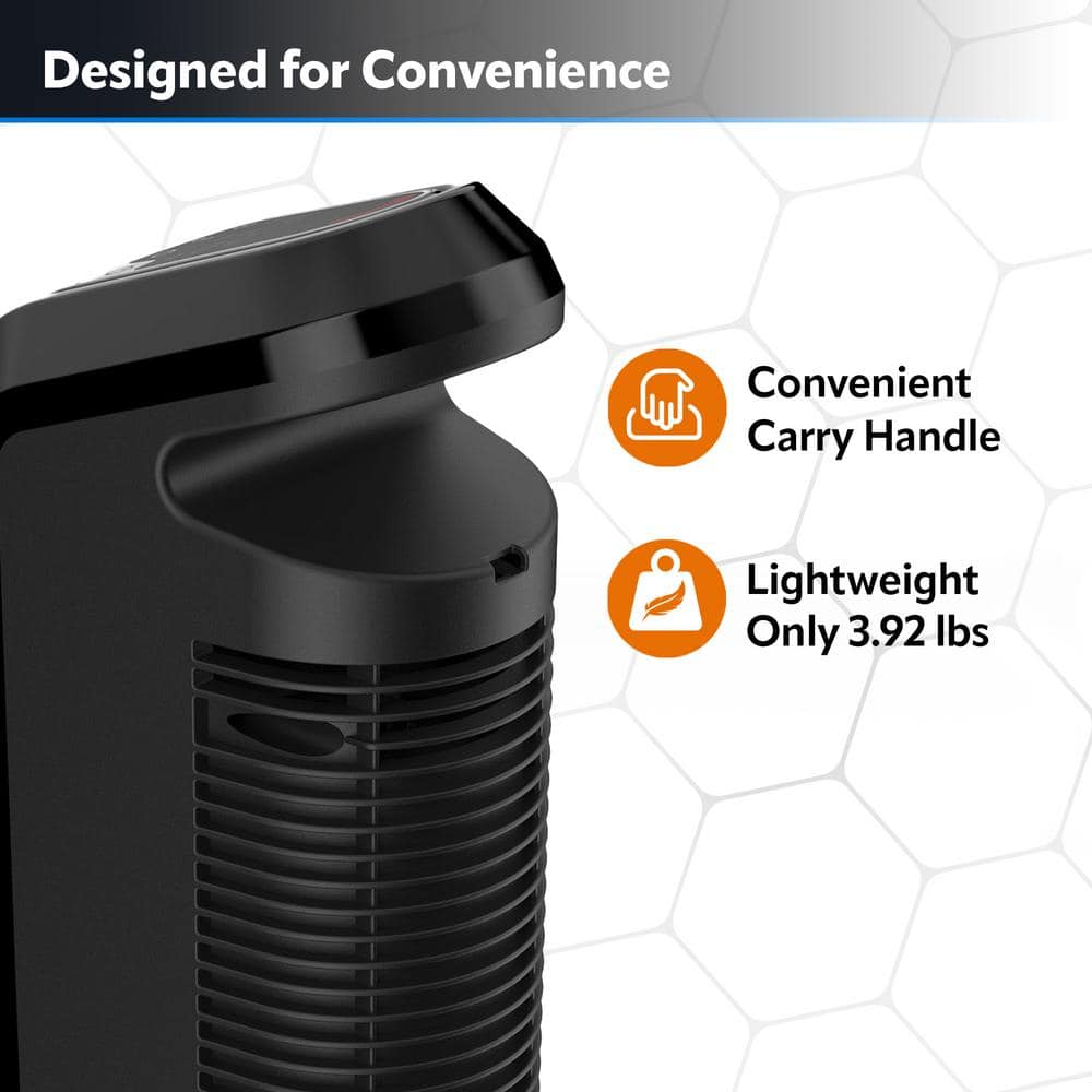 1500-Watt 16 in. Electronic Ceramic Tower Space Heater in Black with Touch Control and Adjustable Thermostat - Hercitys