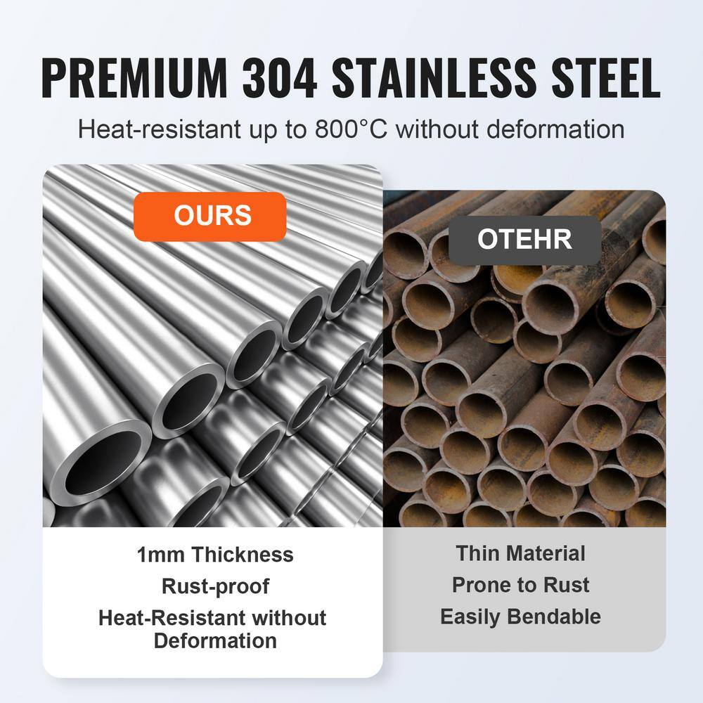 19 in. Round Drop-in Fire Pit Pan, Stainless Steel Fire Pit Burner, Natural & Propane Gas Fire Pan 92,000 BTU with Lid - Hercitys