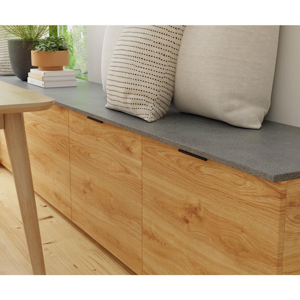 10-Pack Ethan 4 in. (102 mm) Center-to-Center Matte Black Edge Drawer Pull - Hercitys