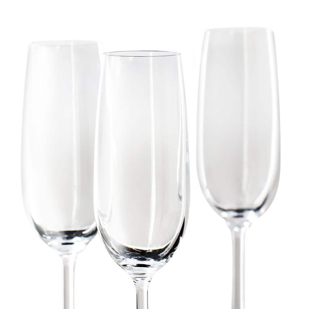 4-Piece 7.3 oz. Flute Glass Set in Clear - Hercitys