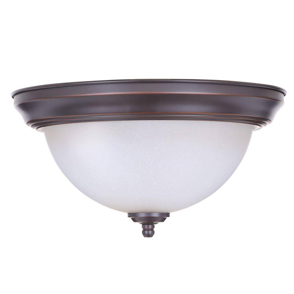 11 in. 1-Light Oil Rubbed Bronze Flush Mount (2-Pack) - Hercitys