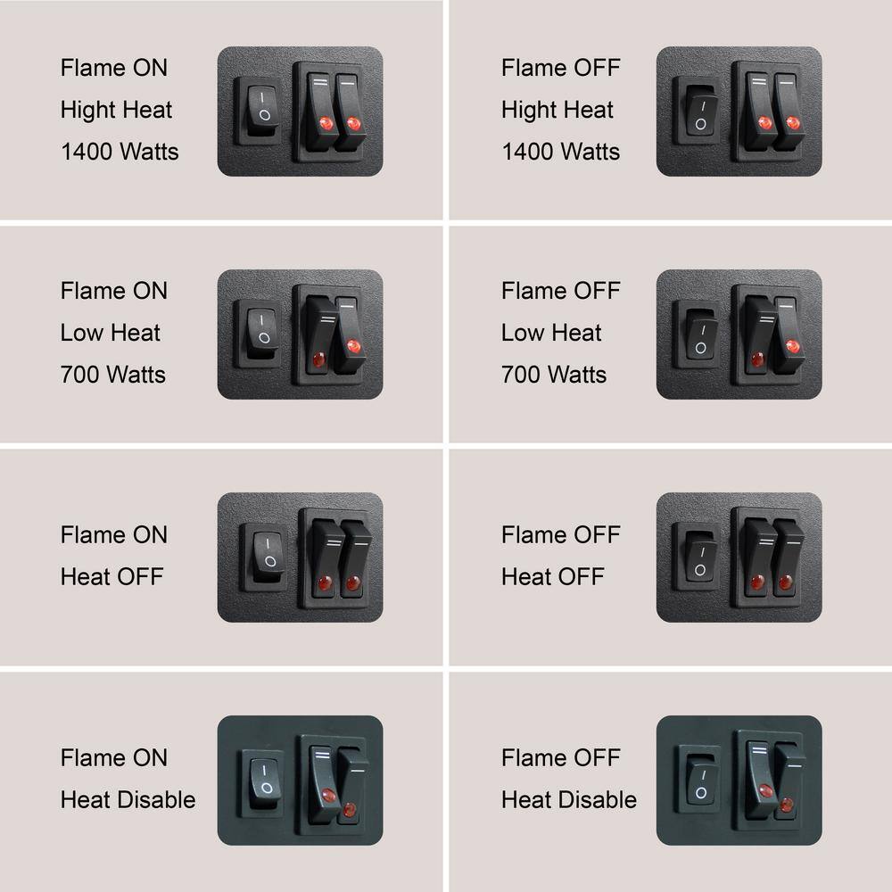 18 in. Electric Cabinet Infrared Space Heater with Cool-to-the-Touch, Overheat Protection, Convection, 700W/1400W, Black - Hercitys