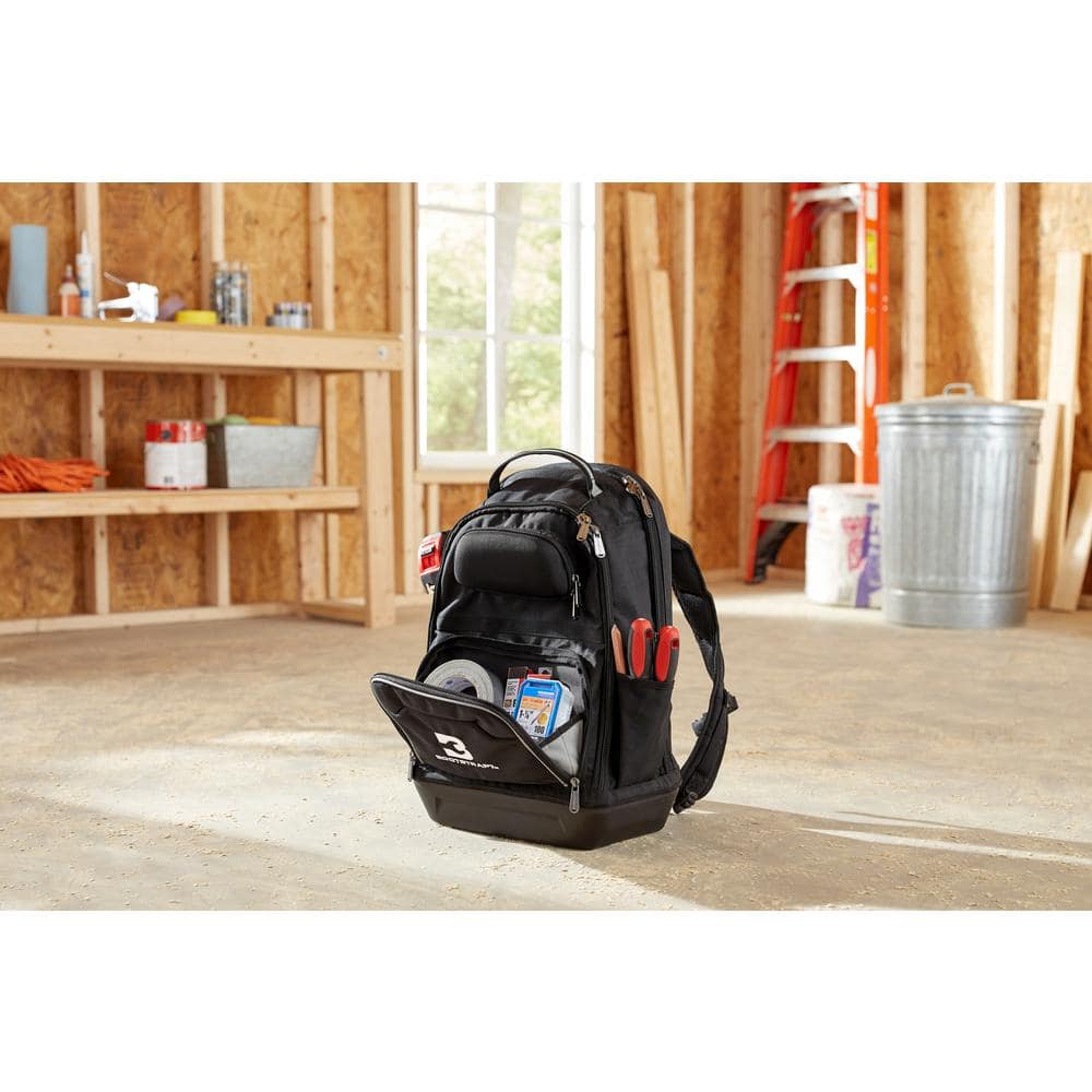 15 in. Contractor’s Backpack with Integrated Power Bank Compartment and Waterproof Rain Cover - Hercitys