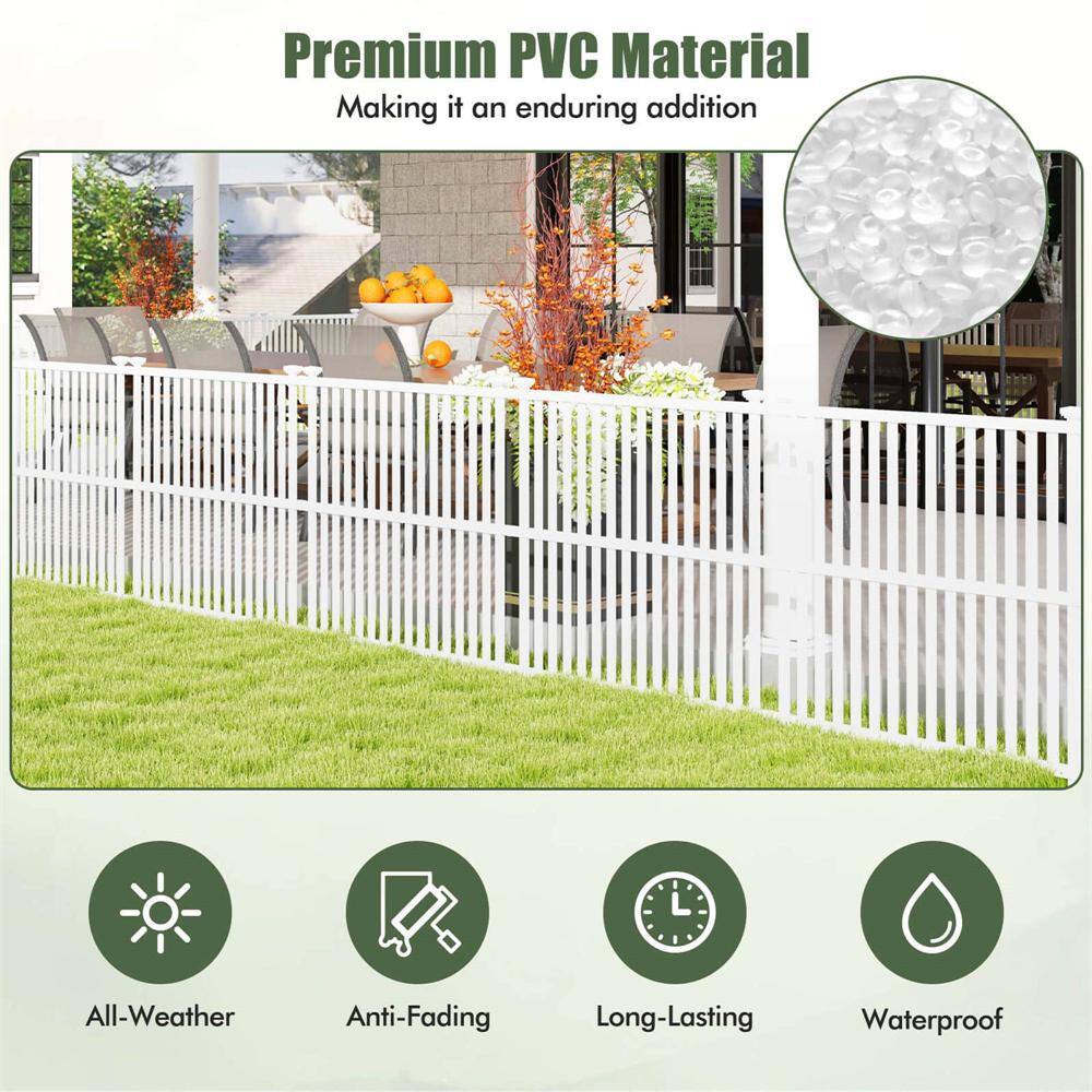 45 in. Plastic 2-Panels Garden Fence Panels with Metal Ground Stakes No Dig Trash Can Enclosure - Hercitys