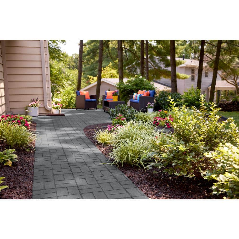 16 in. x 16 in. x 5/8 in. Gray SmartLoc Rubber Paver (9-Pack) - Hercitys