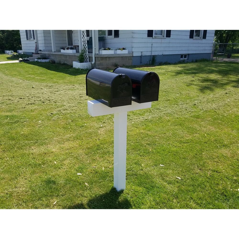 42 in. x 26 in. Vinyl Post Sleeve Mailbox, White - Hercitys
